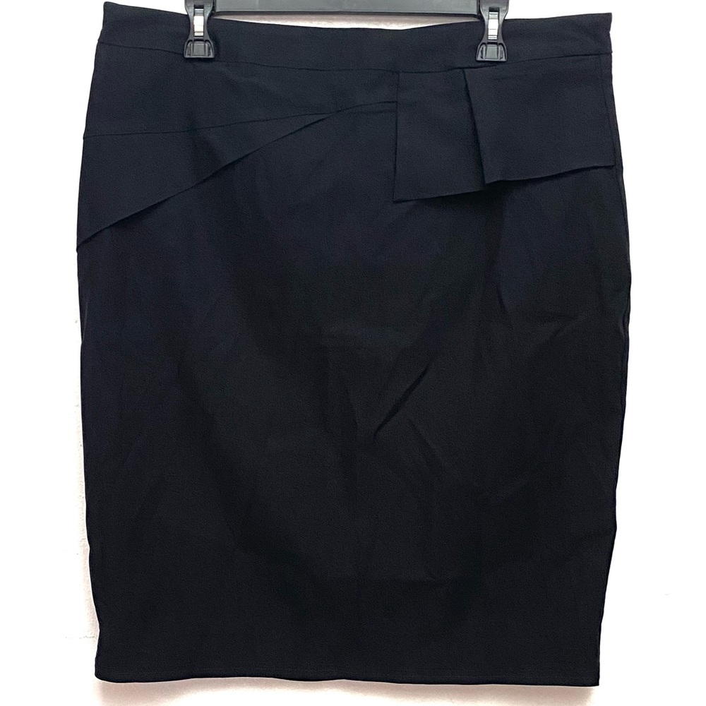 Belle poque black ruffle design mid length pencil skirt